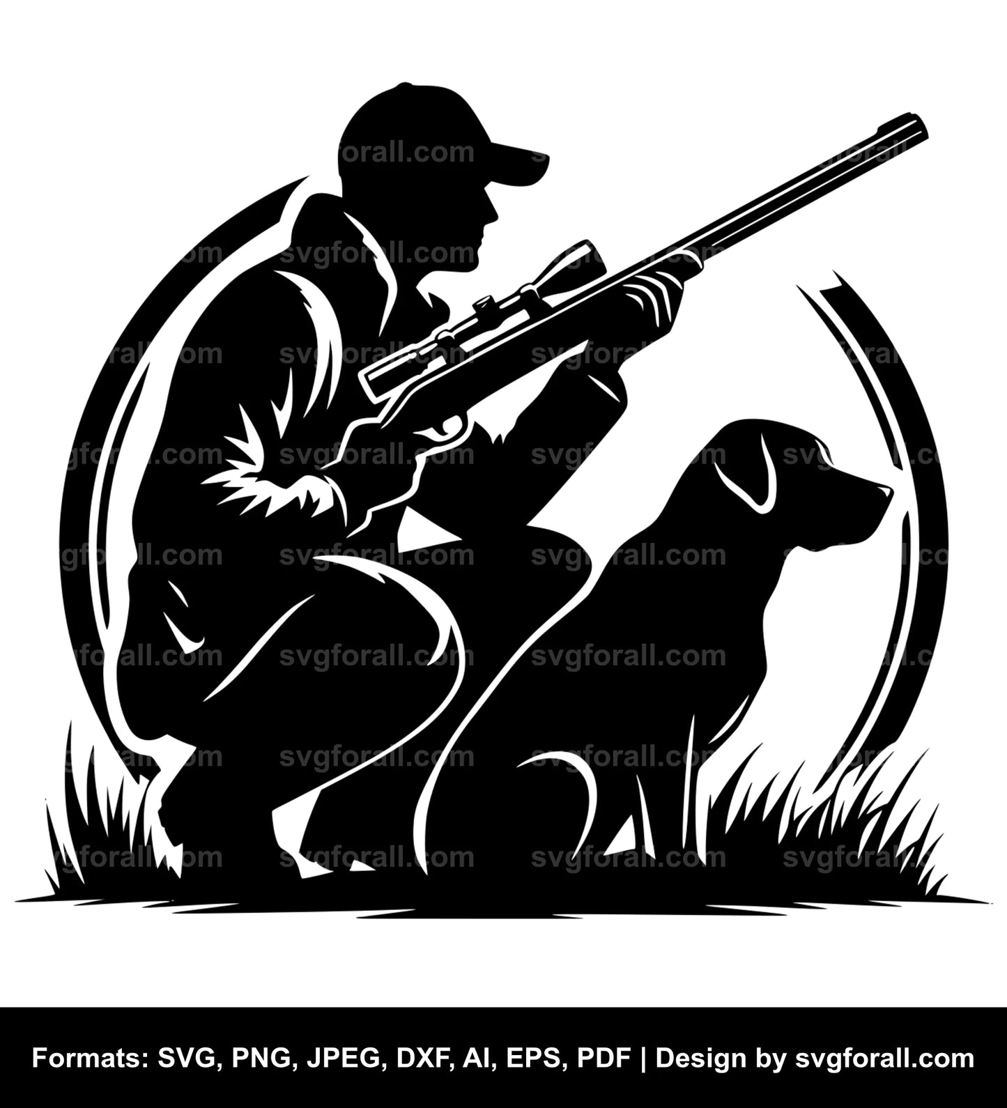 Hunter With Dog SVG File