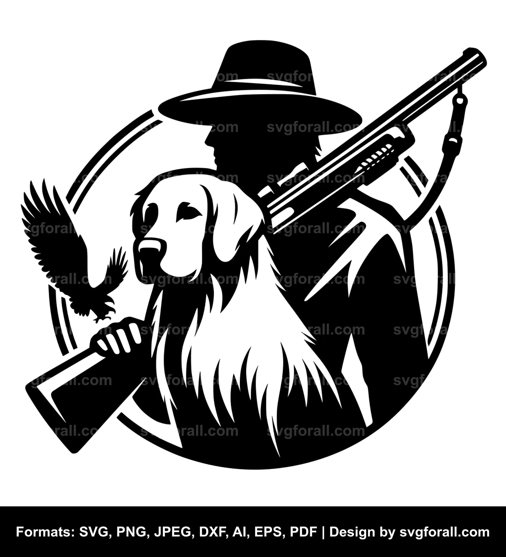 Hunter With Dog SVG PNG