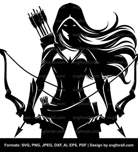 Huntress Black SVG