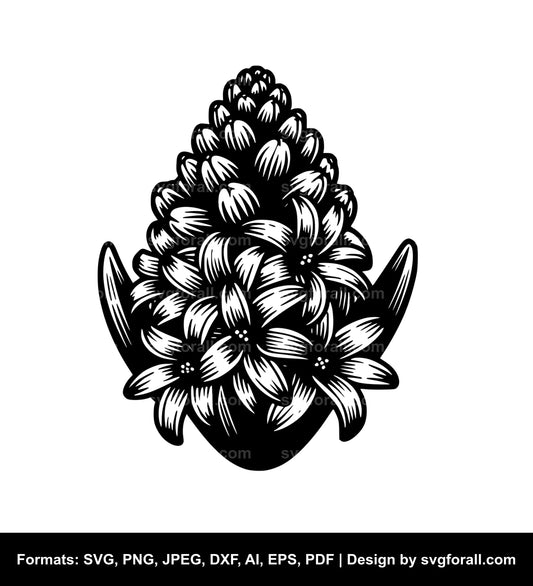 Hyacinth Flower Black SVG