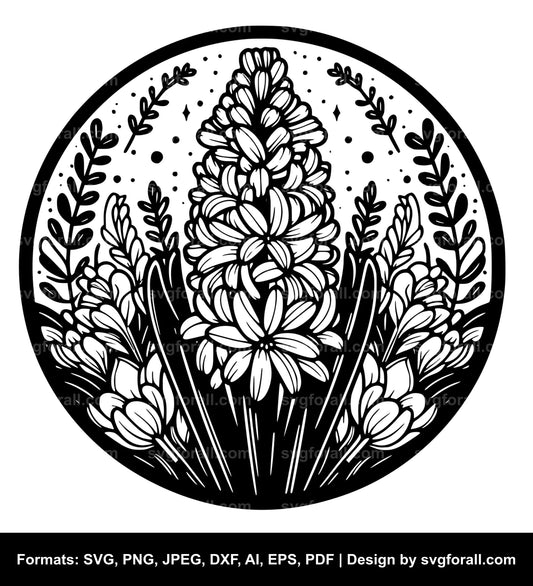 Hyacinth Flower Clipart SVG