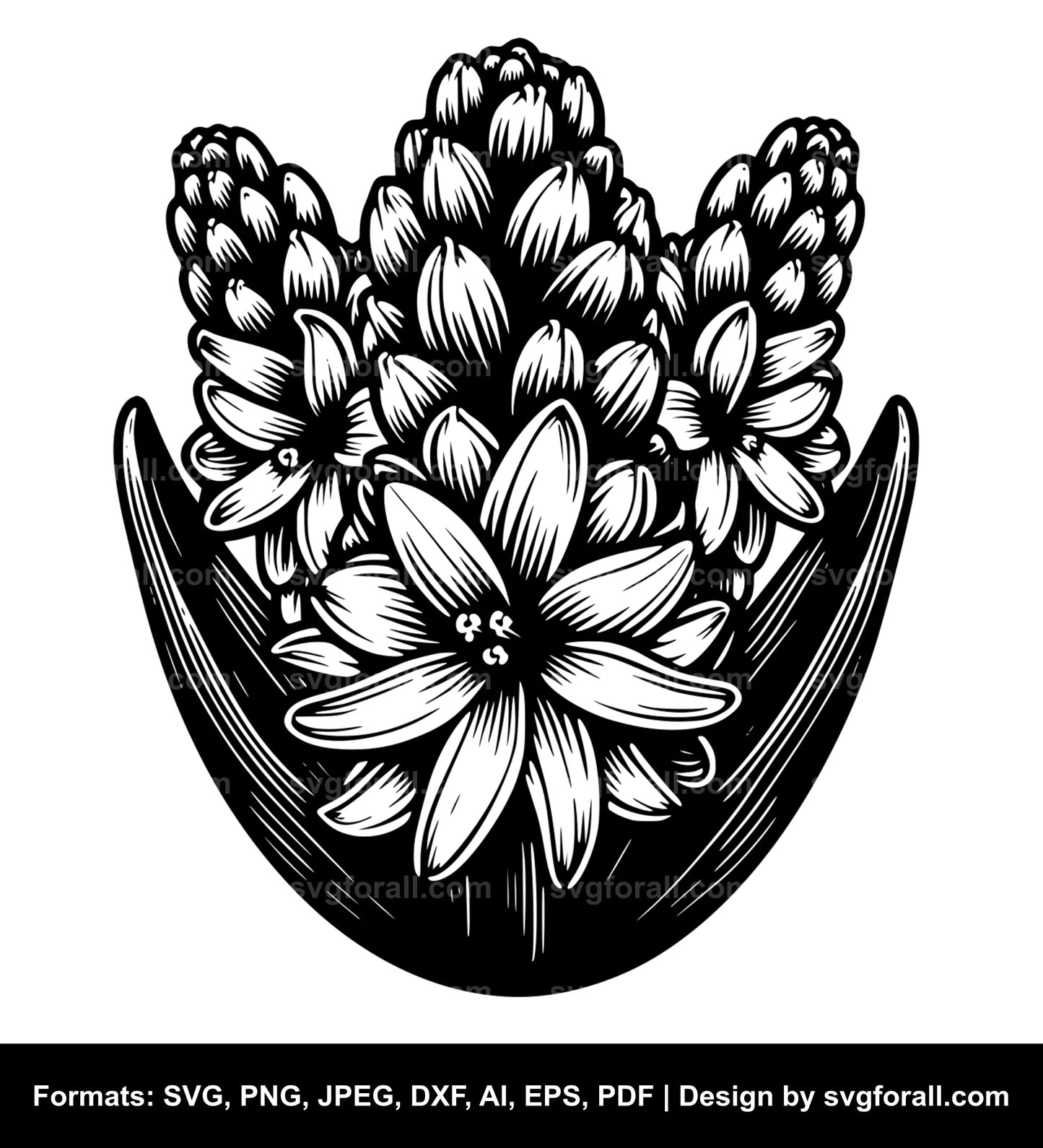 Hyacinth Flower SVG Design