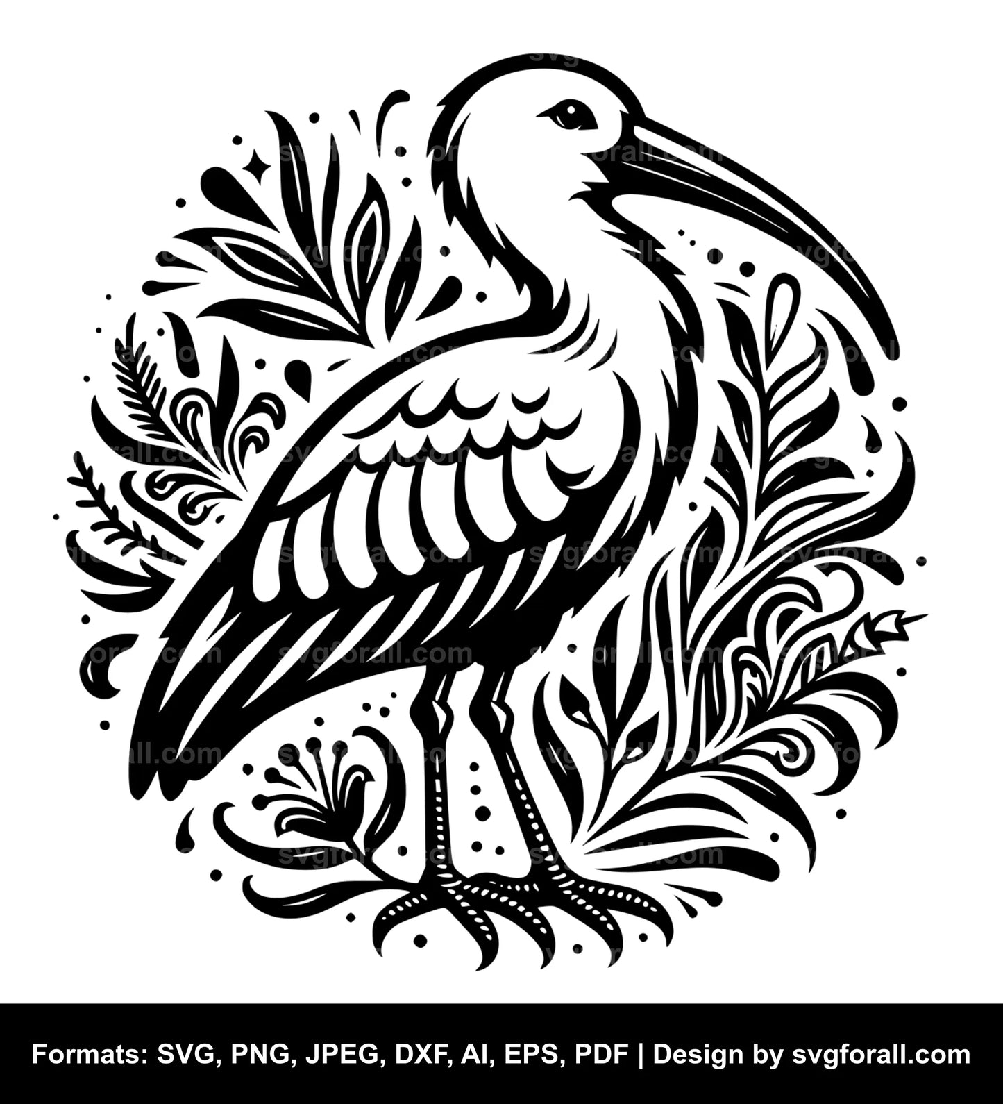 Ibis Bird Black SVG