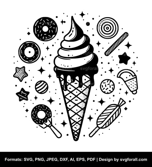 Ice Cream Cone Cricut SVG