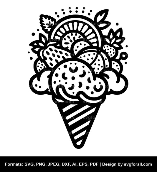 Ice Cream Cone SVG PNG