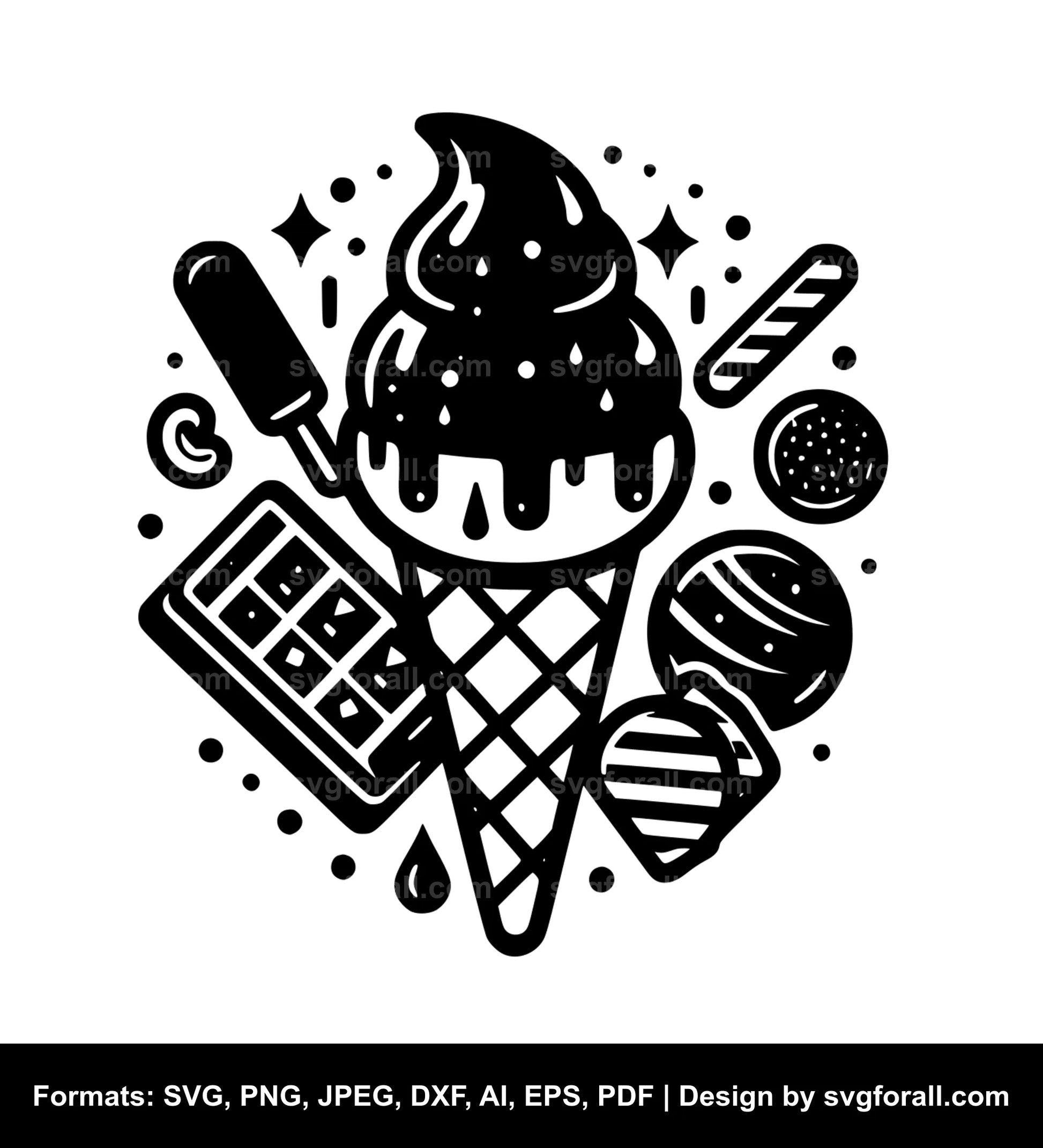 Ice Cream Cone SVG Vector