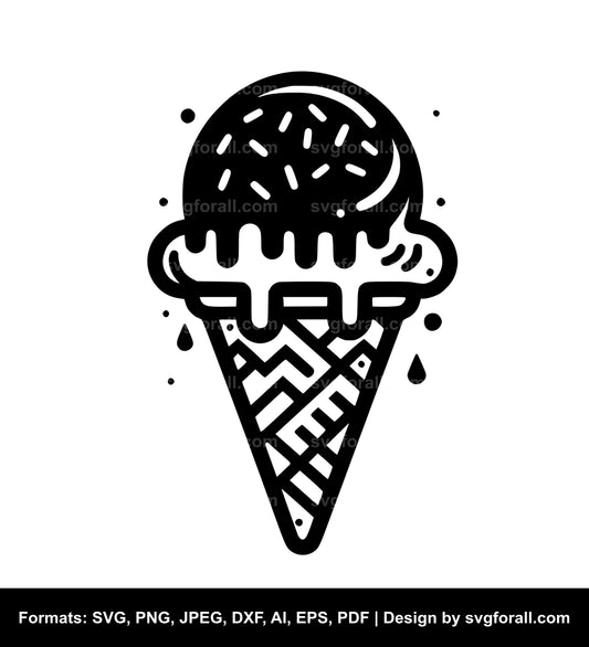 Ice Cream Cone Vector SVG