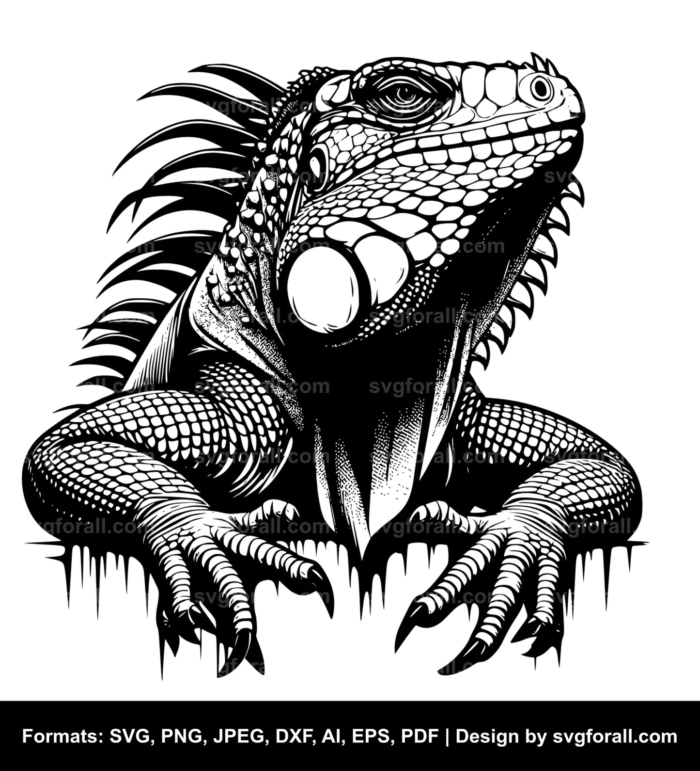 Iguana Black SVG