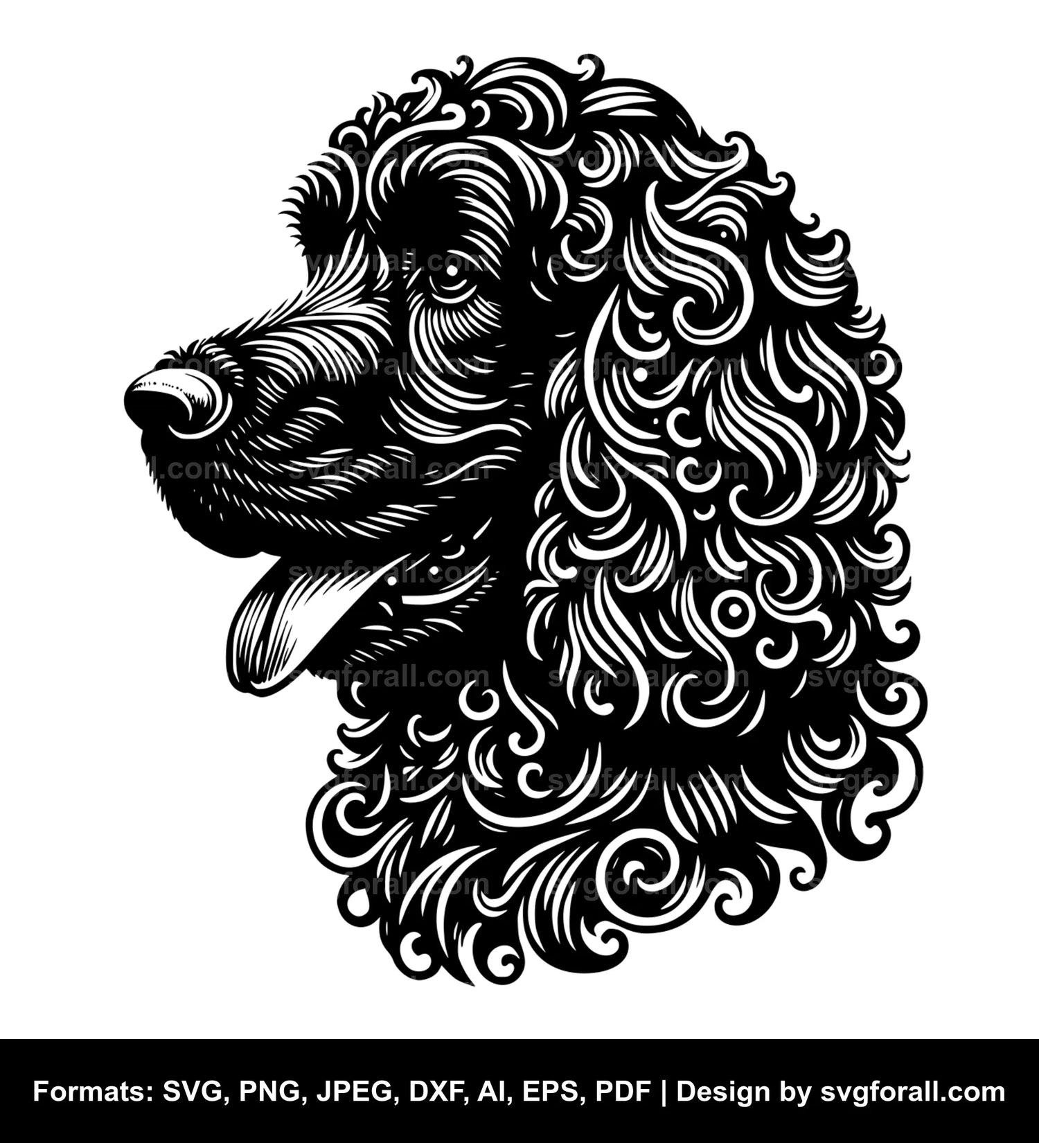 Irish Water Spaniel Dog SVG Design