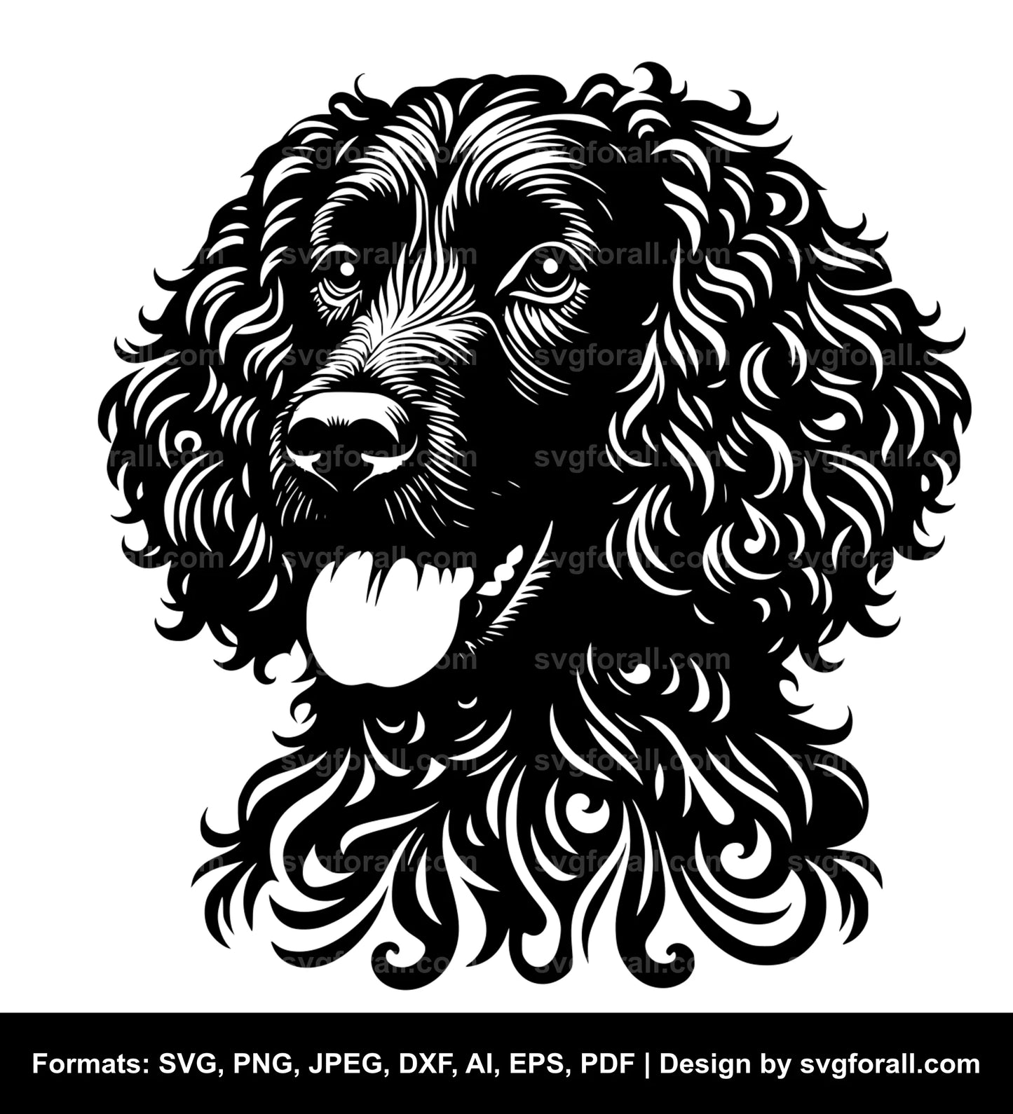 Irish Water Spaniel Dog SVG File