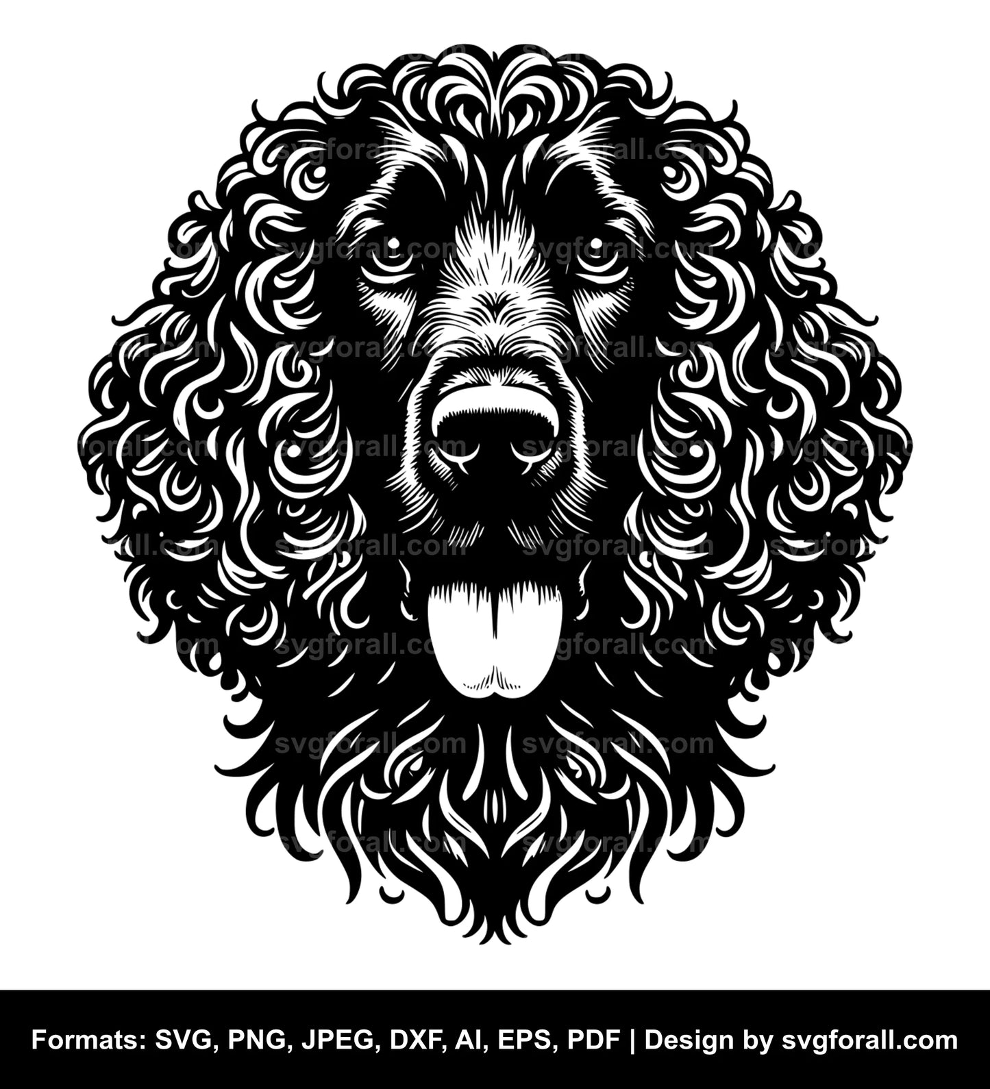 Irish Water Spaniel Dog SVG PNG