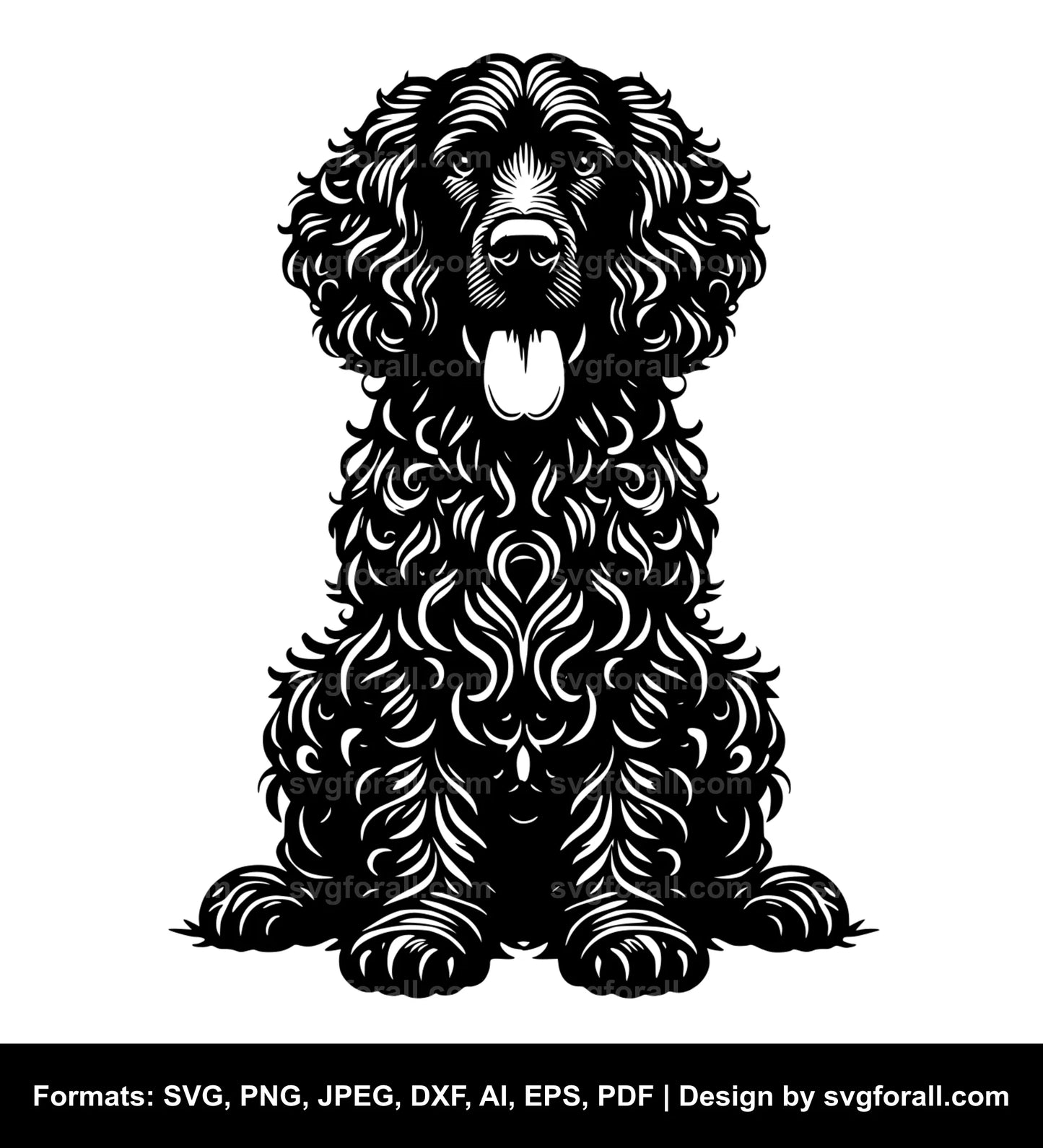 Irish Water Spaniel Dog SVG Vector