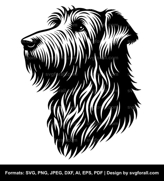 Irish Wolfhound Dog Black SVG