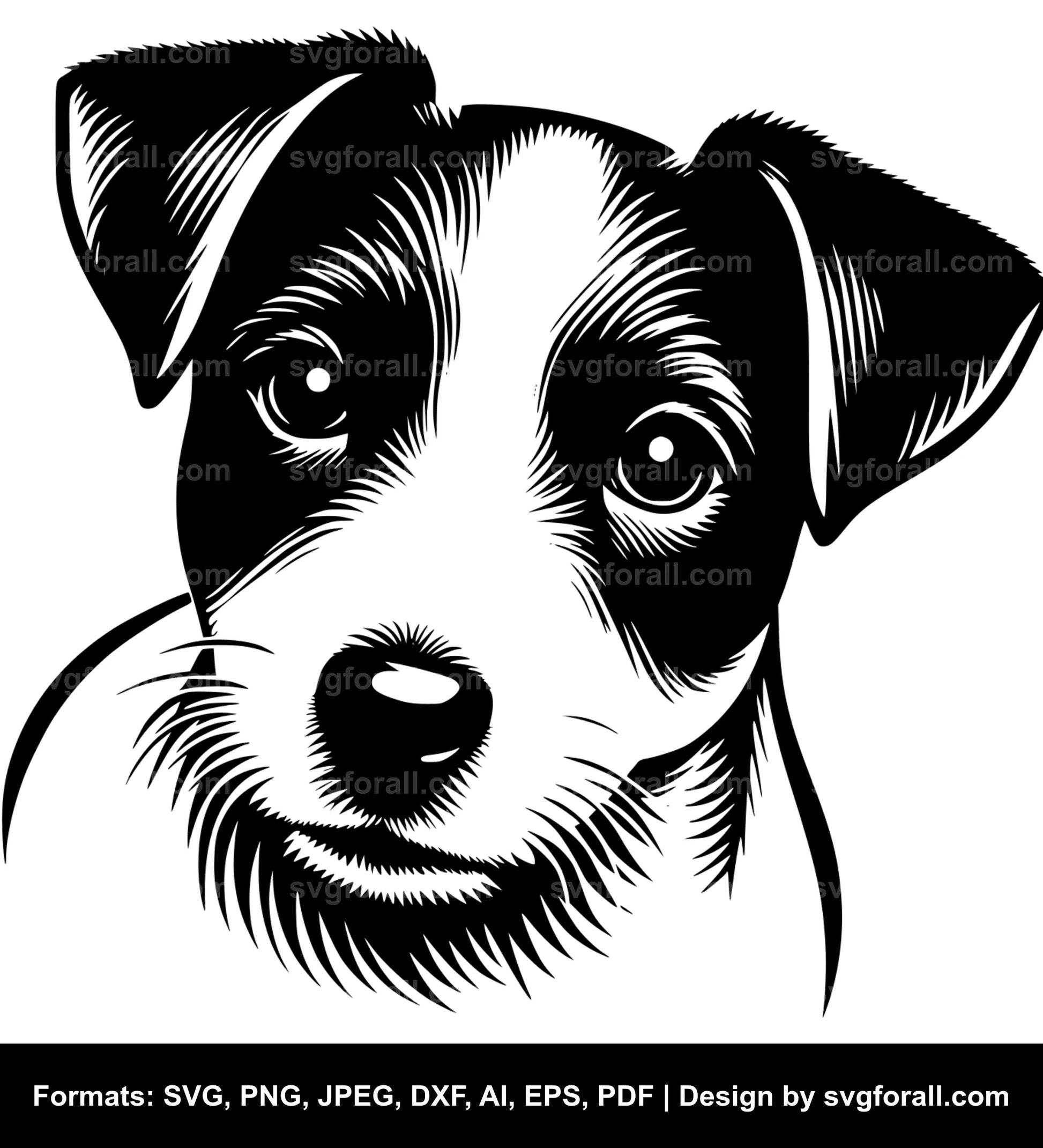 Jack Russell Terrier Dog Black SVG