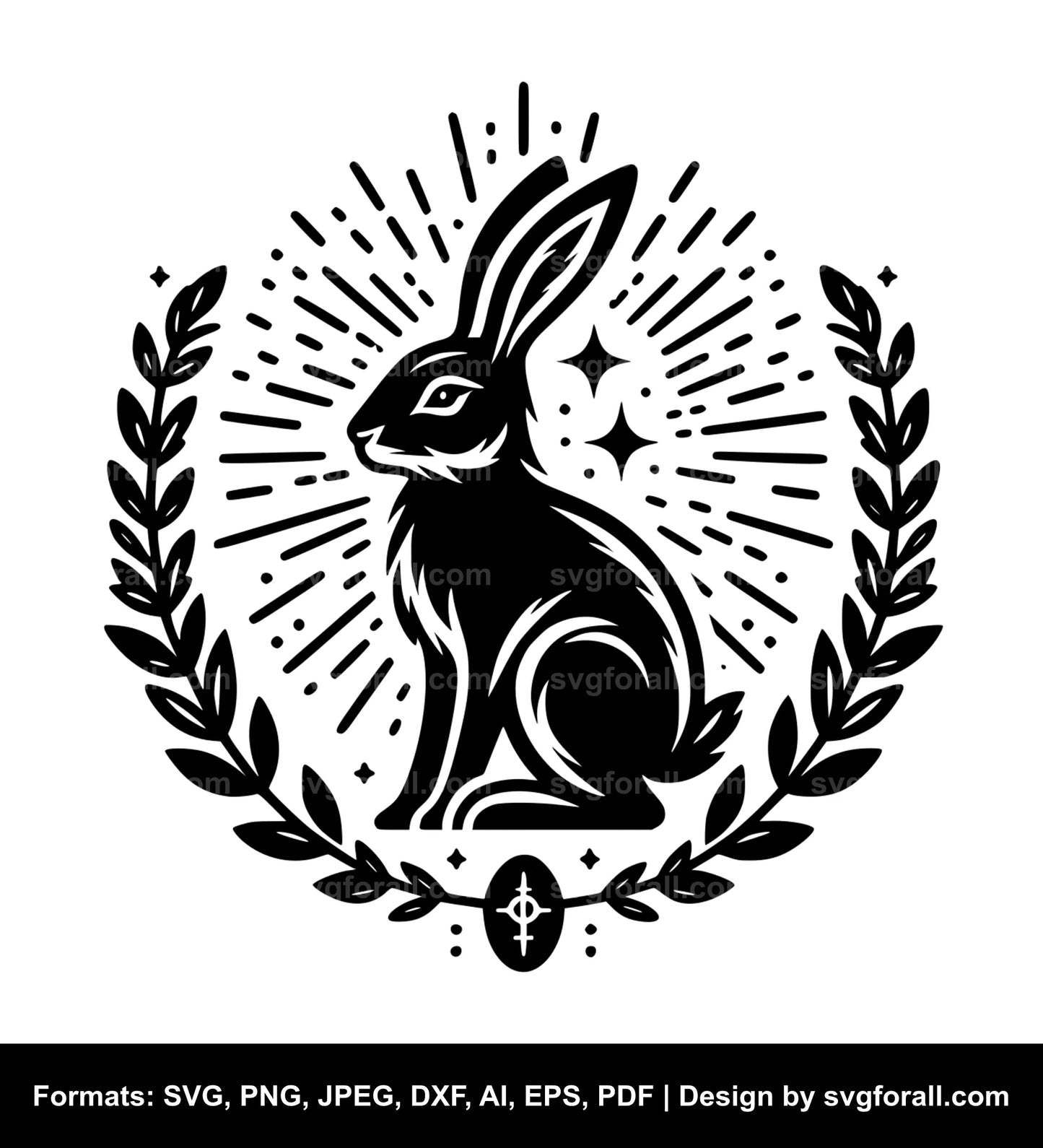 Jackalope Black SVG