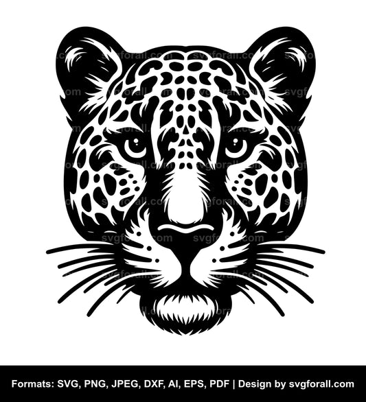 Jaguar Face Black SVG