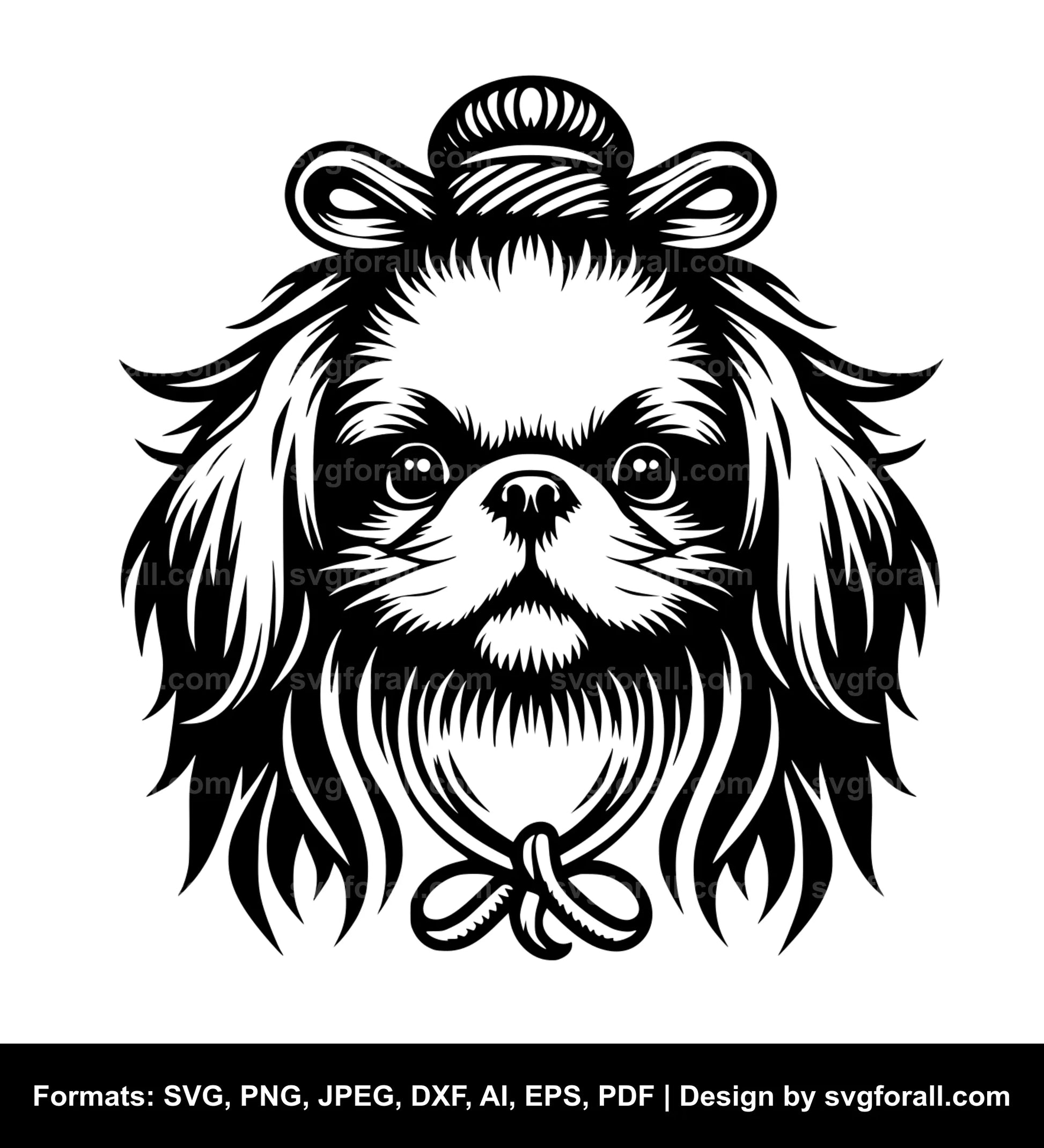 Japanese Chin Dog SVG Vector