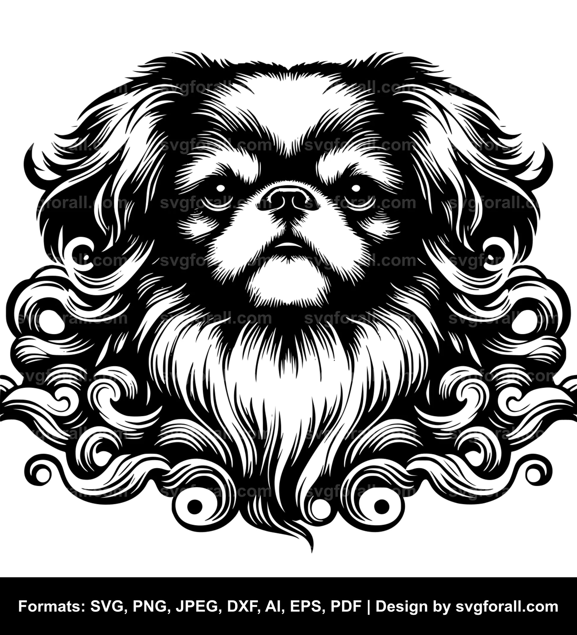 Japanese Chin Dog Vector SVG