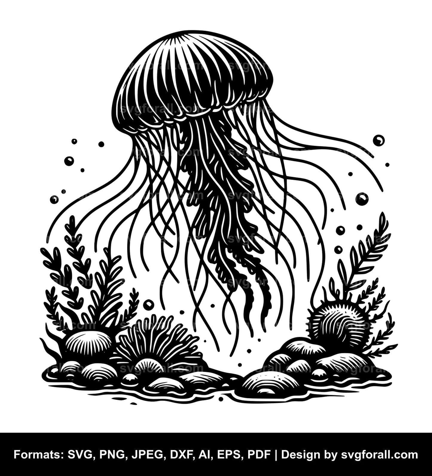 Jellyfish Black SVG