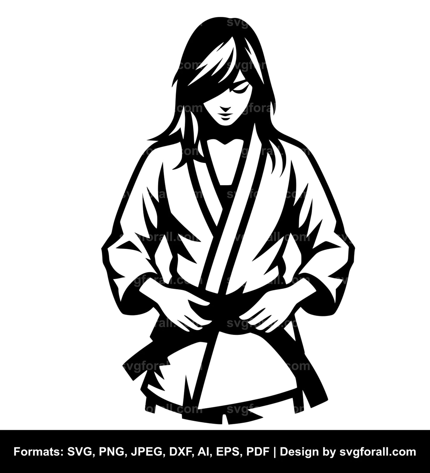 Jiu Jitsu Girl Black SVG