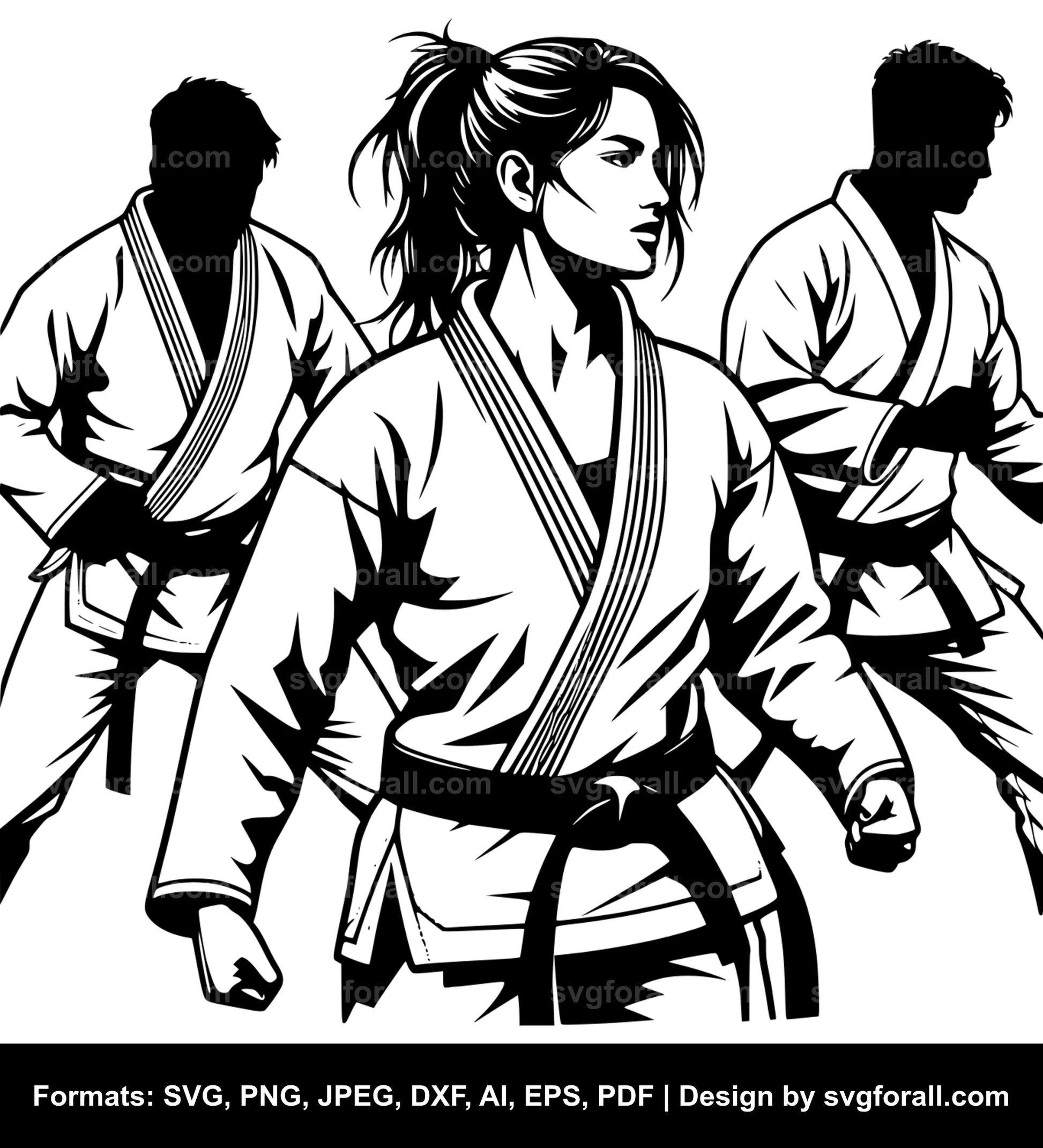 Jiu Jitsu Girl SVG PNG