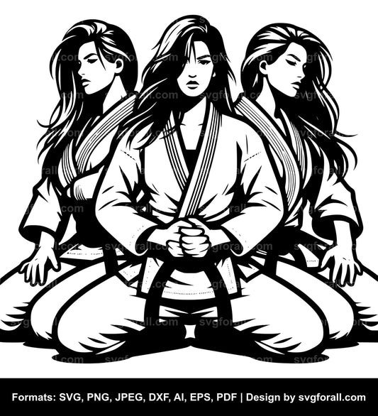 Jiu Jitsu Girl SVG Vector