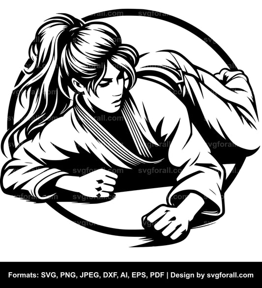 Jiu Jitsu Girl Vector SVG