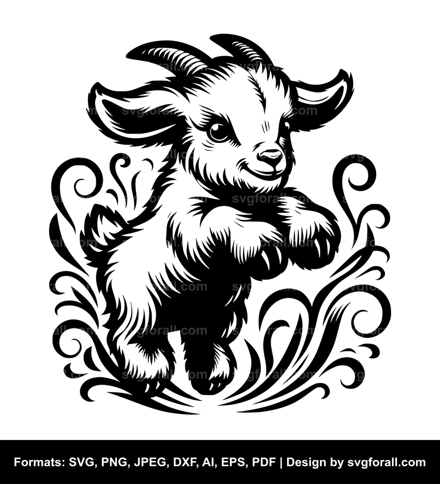 Jumping Baby Goat Cricut SVG