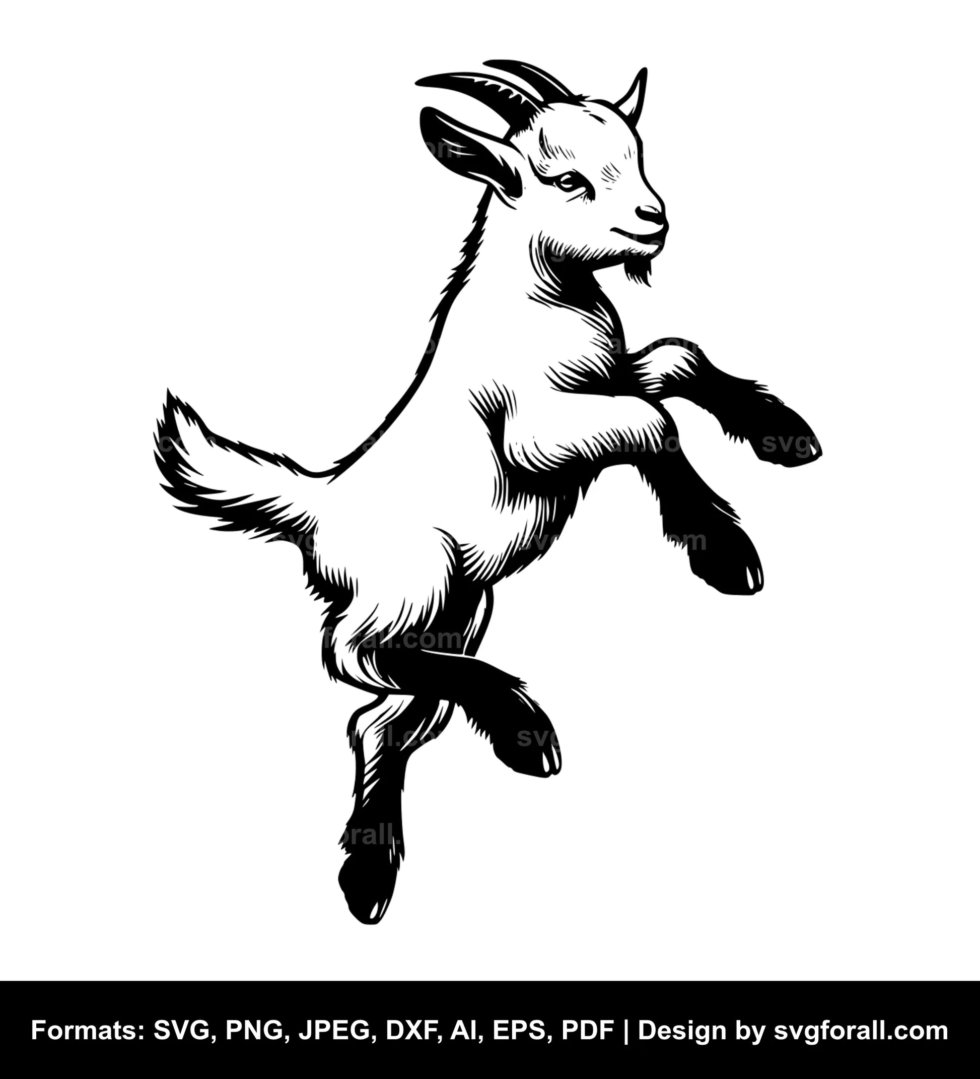 Jumping Baby Goat SVG