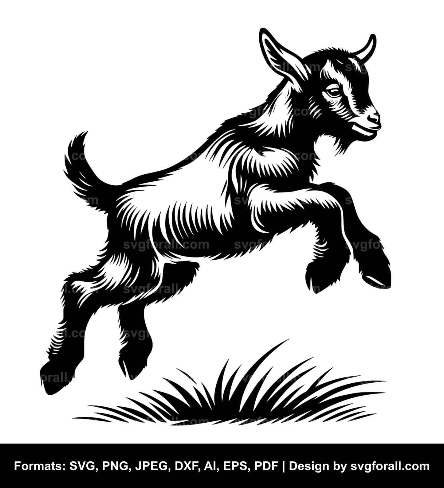 Jumping Baby Goat SVG File