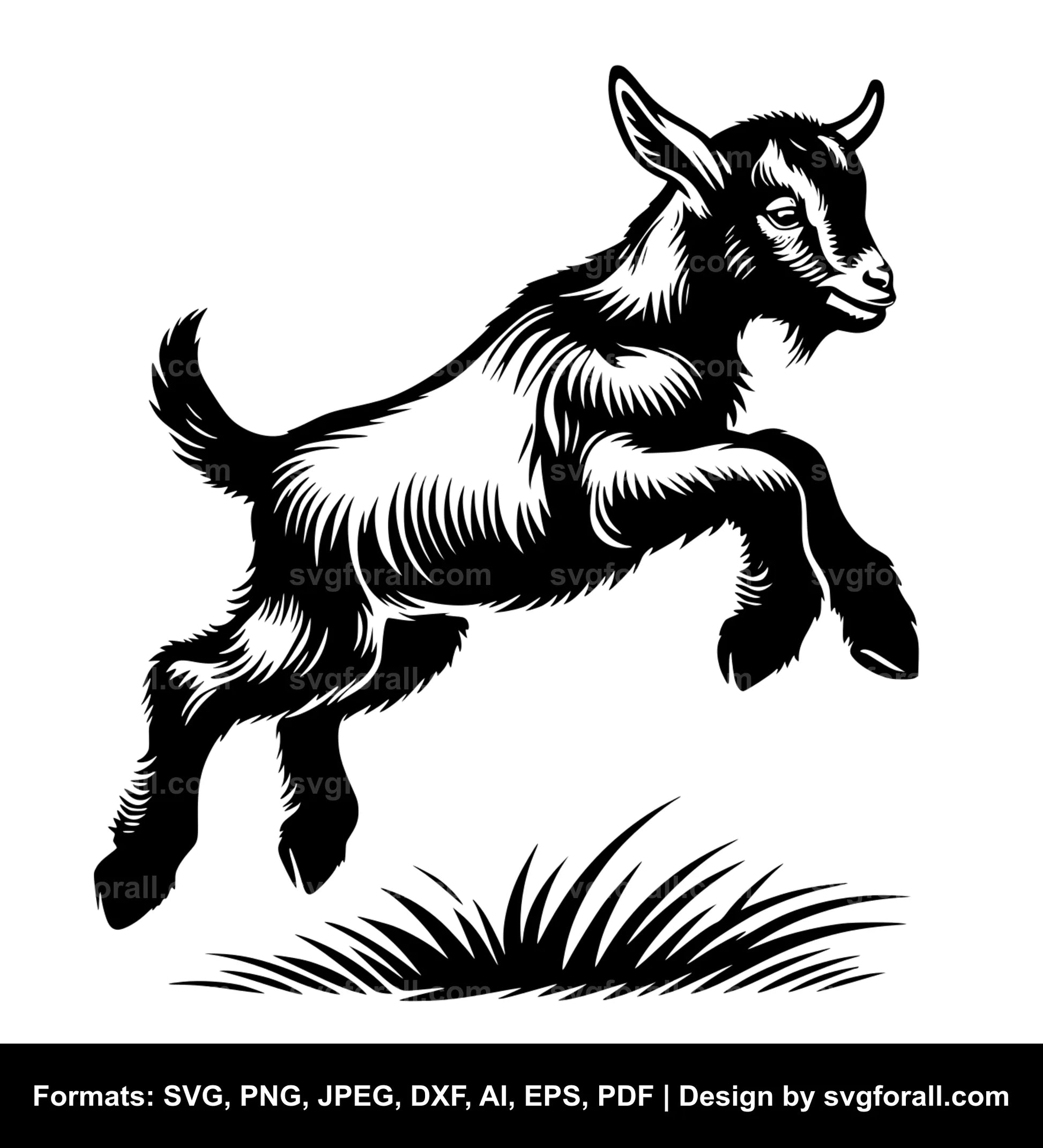 Jumping Baby Goat SVG File