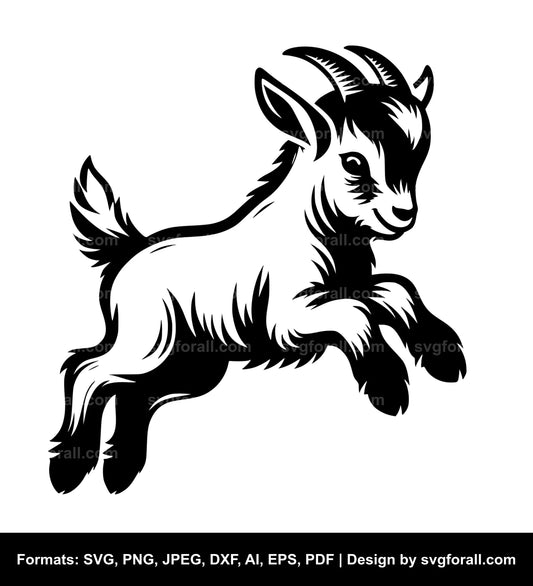 Jumping Baby Goat SVG PNG