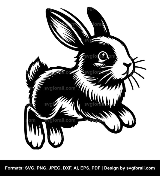 Jumping Bunny SVG Vector