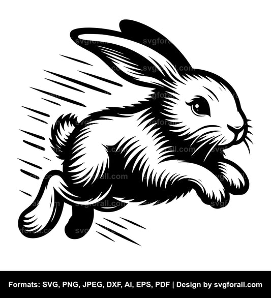 Jumping Bunny Vector SVG