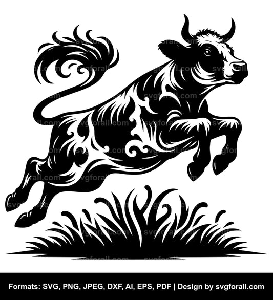 Jumping Cow Cricut SVG