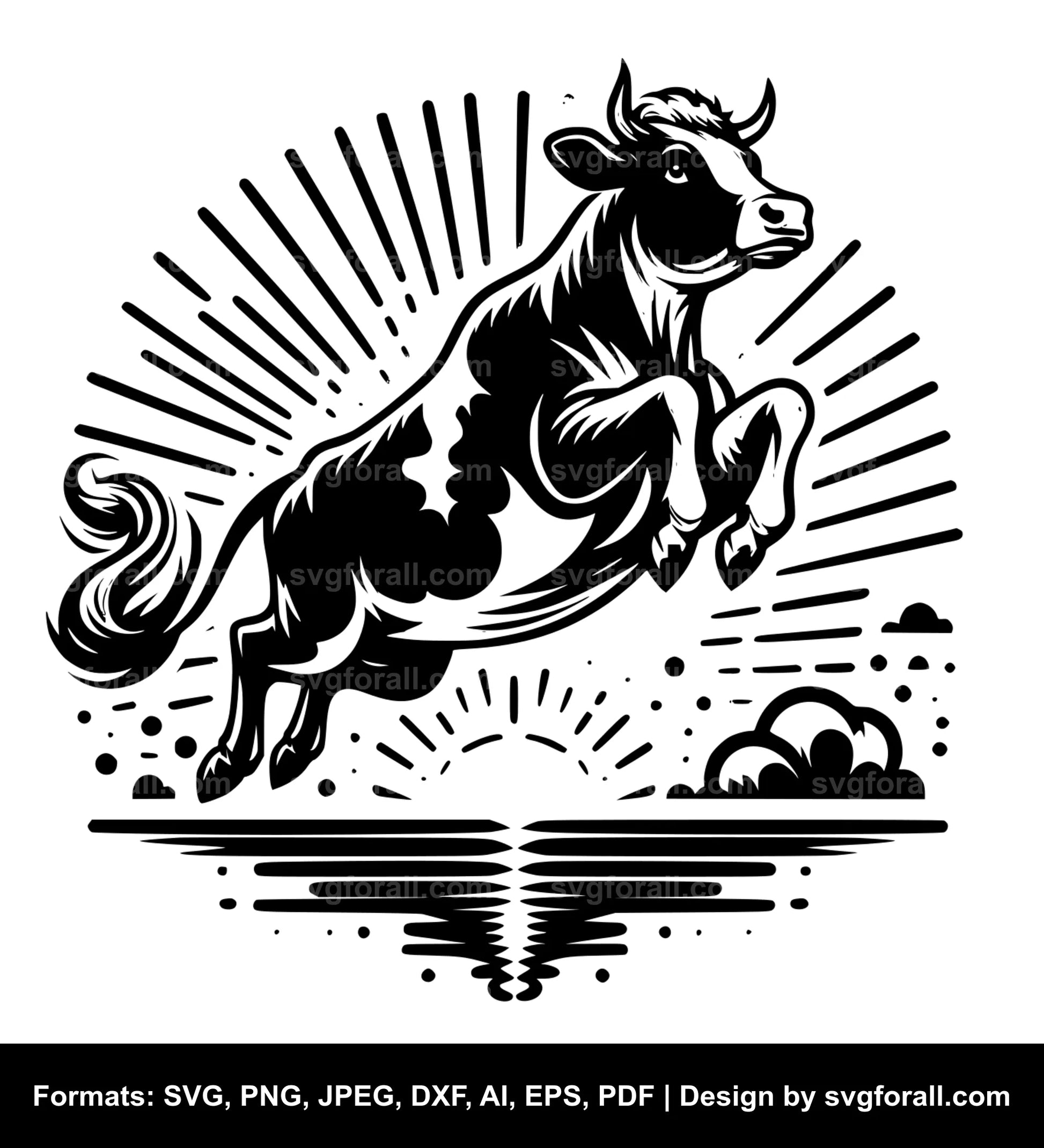 Jumping Cow SVG