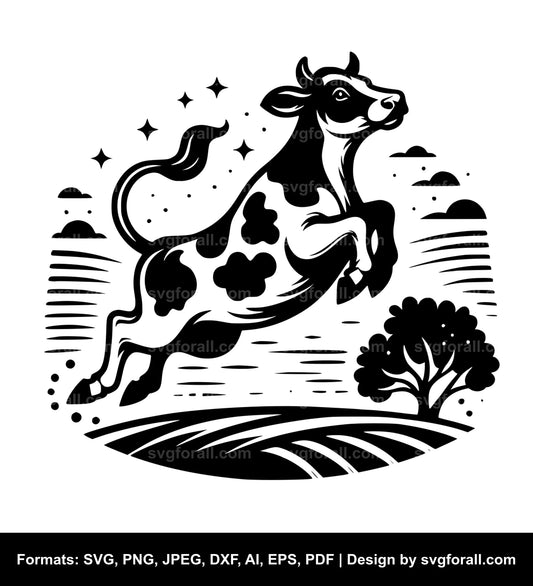 Jumping Cow SVG File