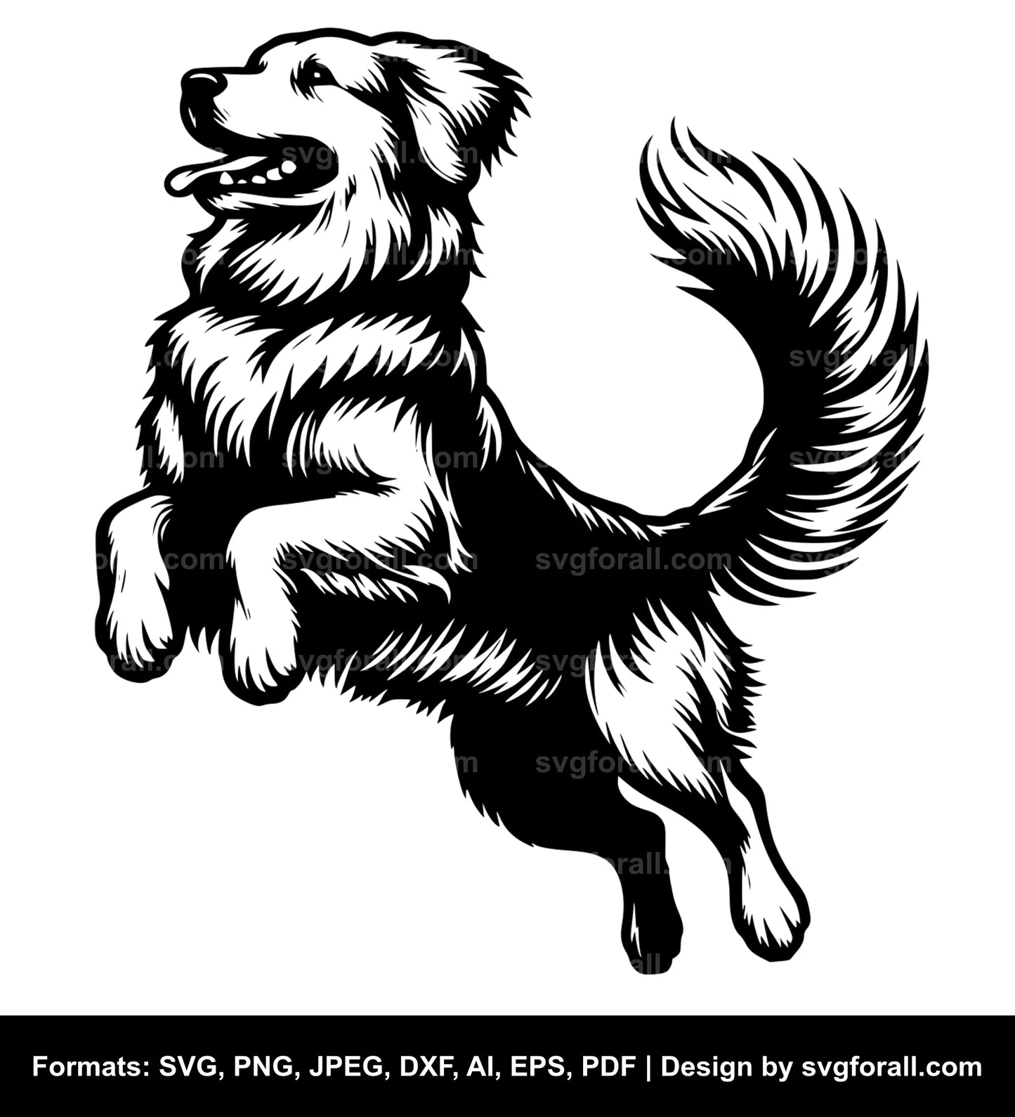 Jumping Dog Black SVG