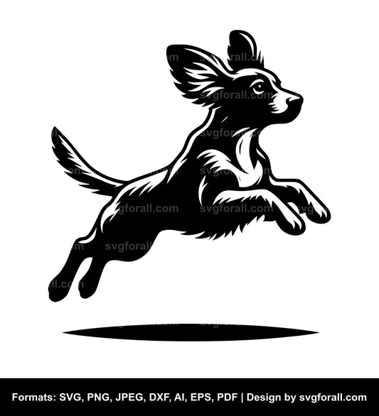 Jumping Dog SVG Vector