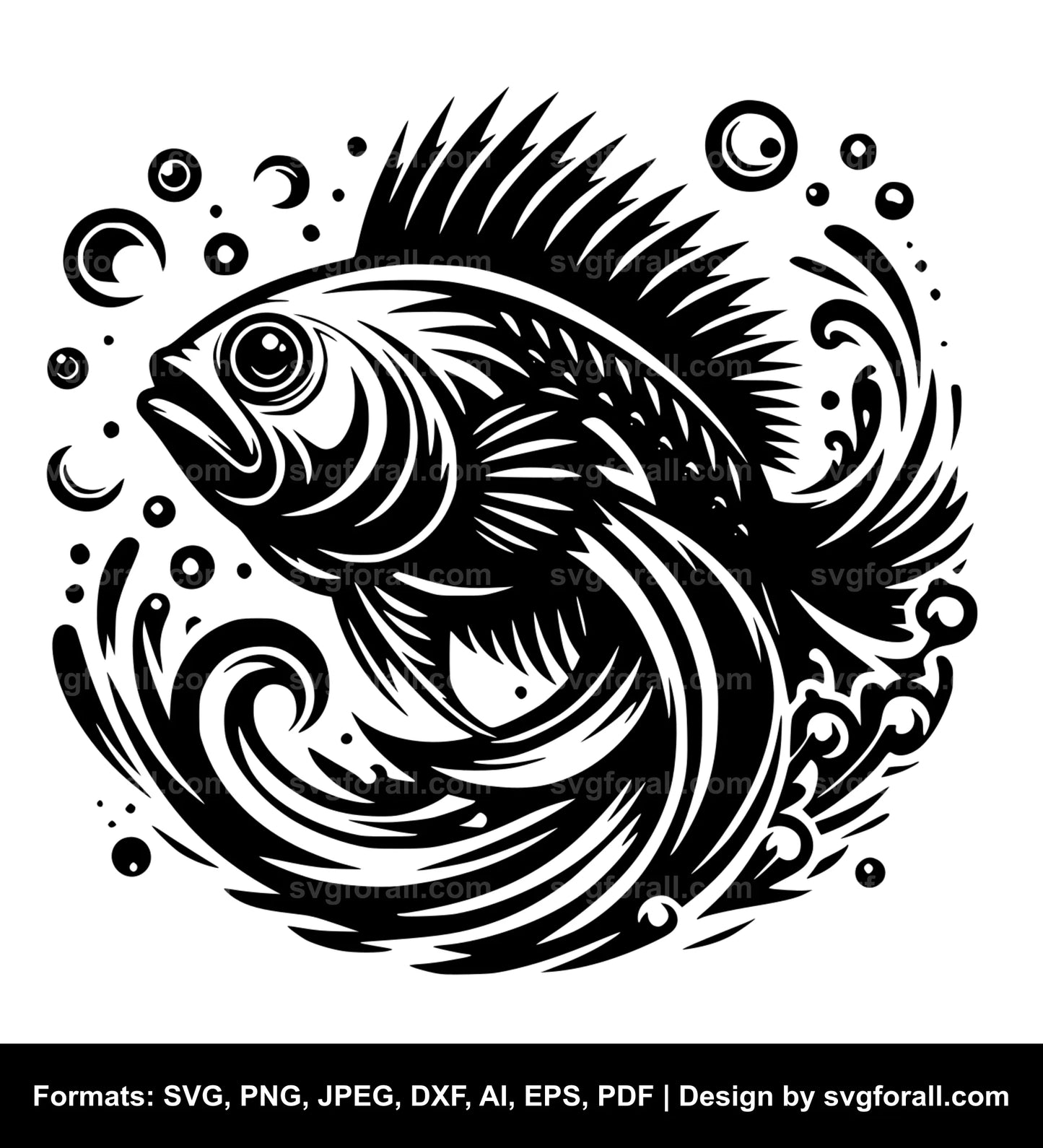 Jumping Fish Clipart SVG