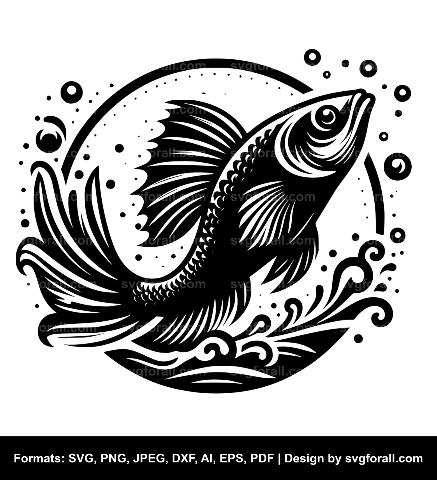 Jumping Fish SVG Cut File