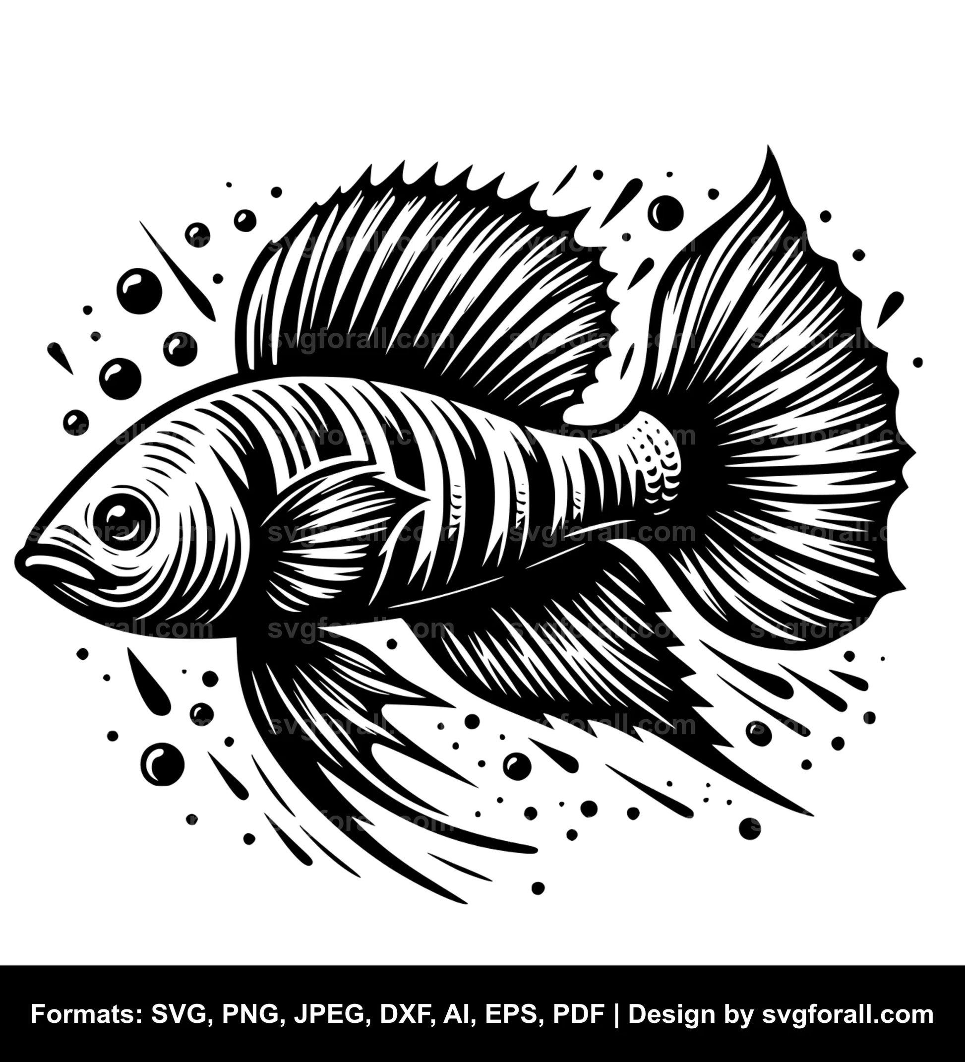 Jumping Fish SVG Design