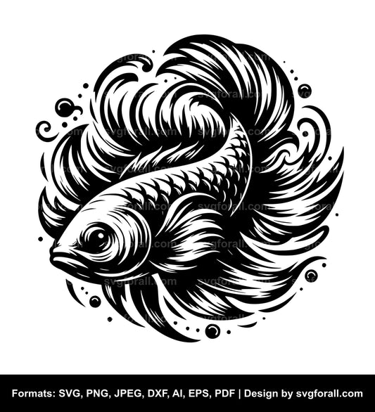 Jumping Fish SVG Vector