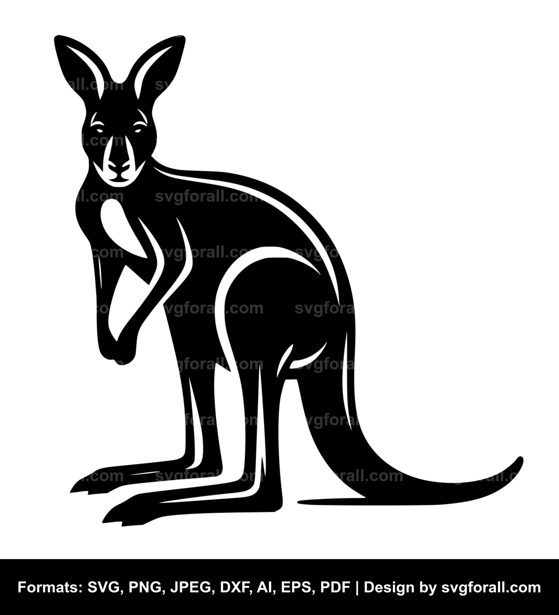 Kangaroo Black SVG