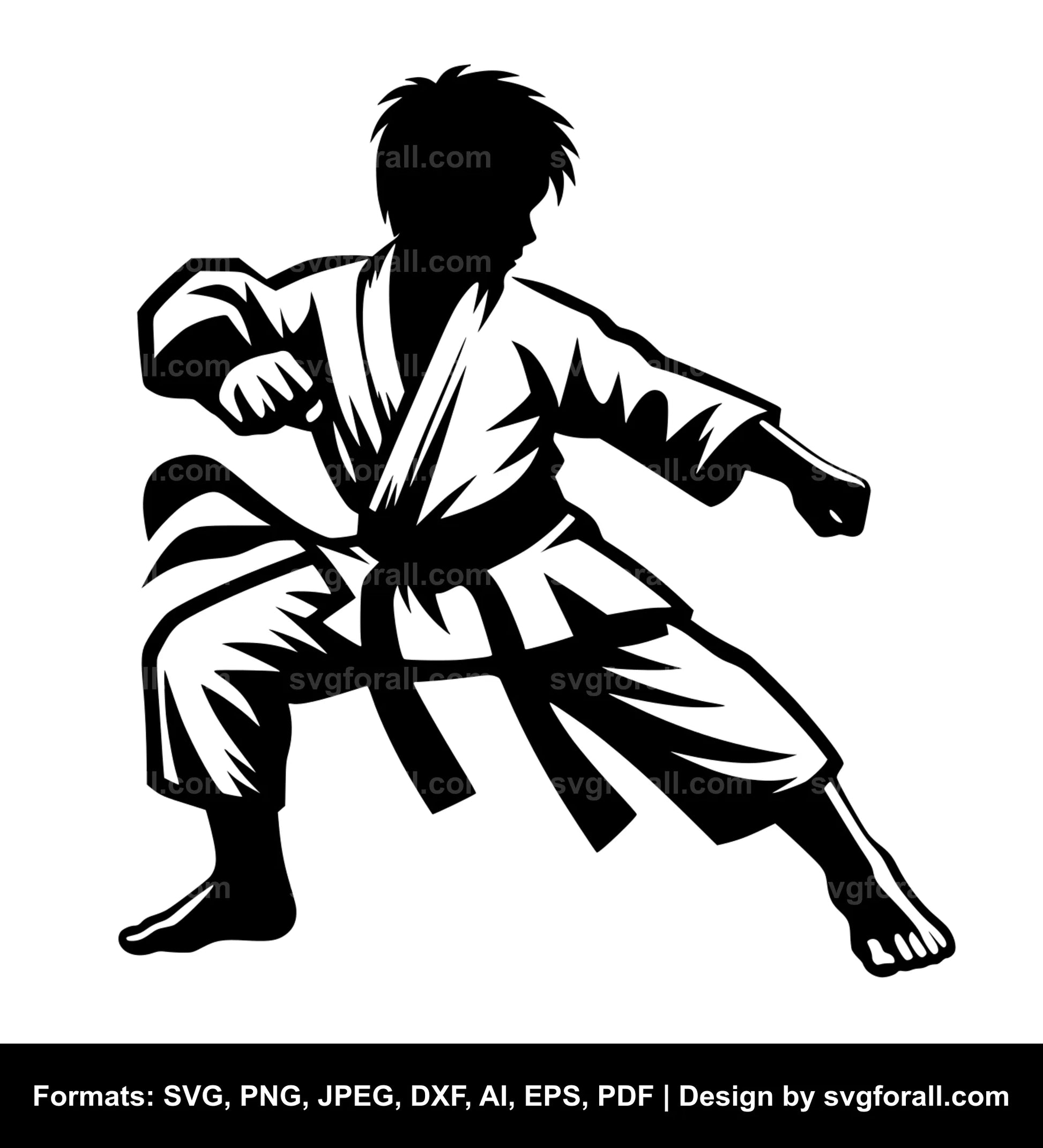 Karate Boy Black SVG