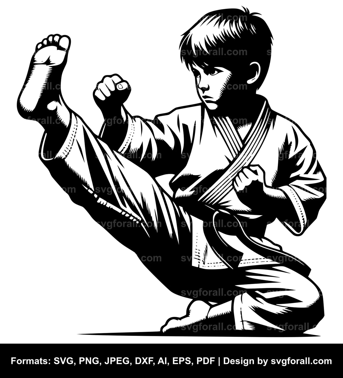 Karate Boy Vector SVG