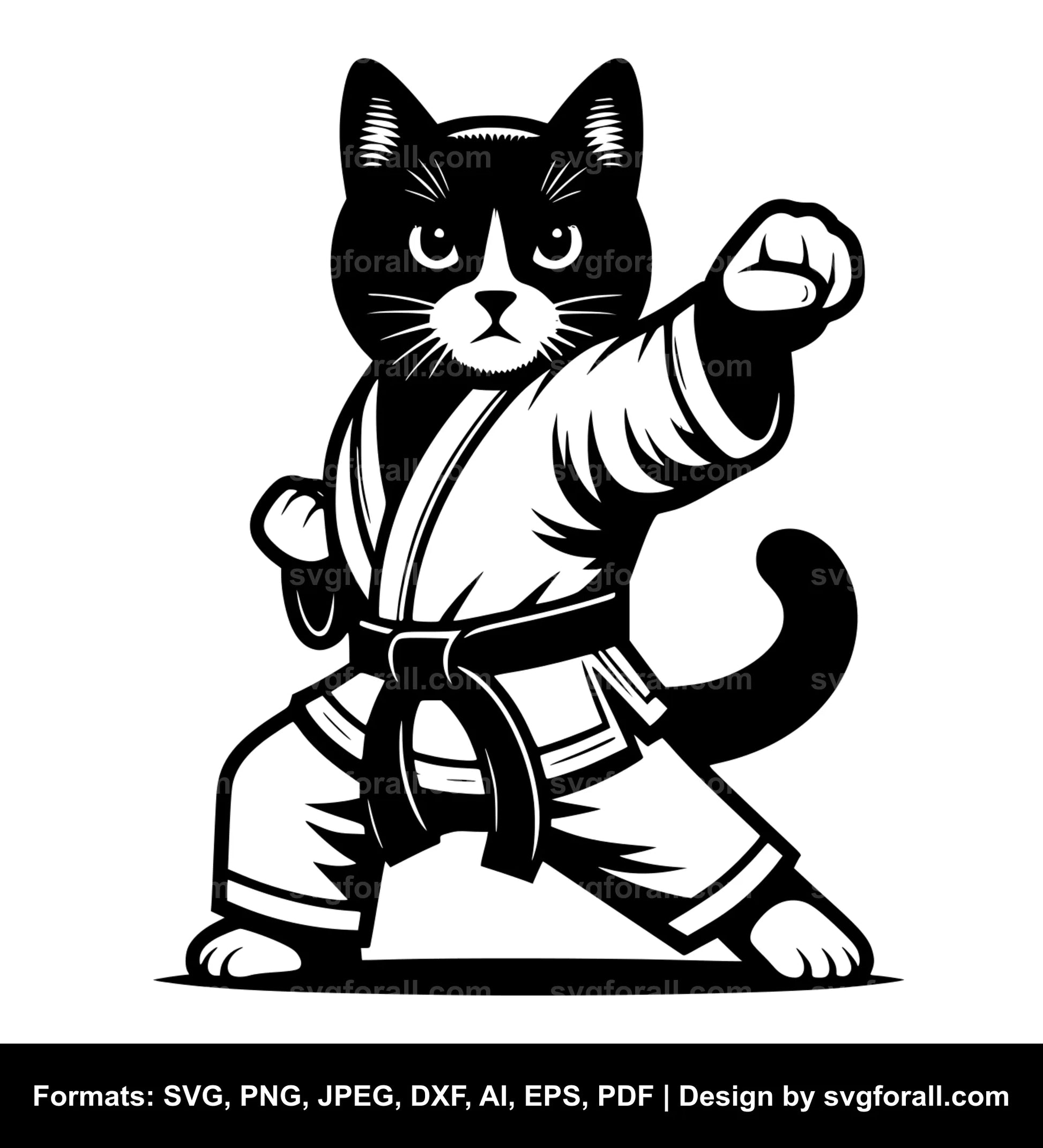 Karate Cat Cricut SVG