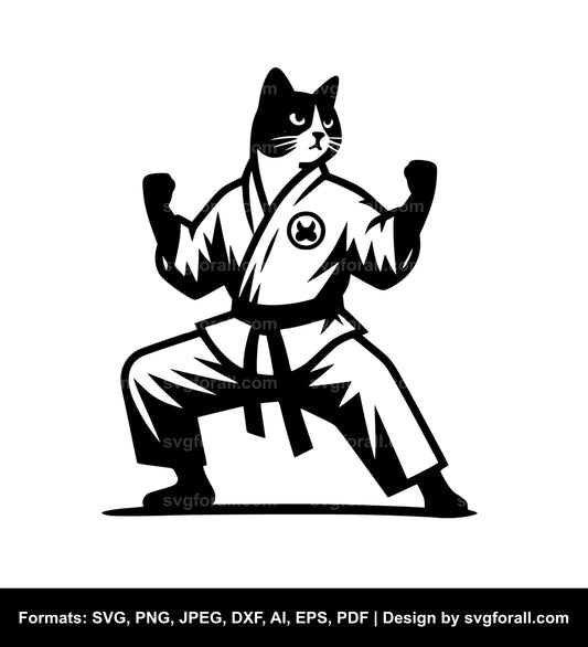 Karate Cat SVG File