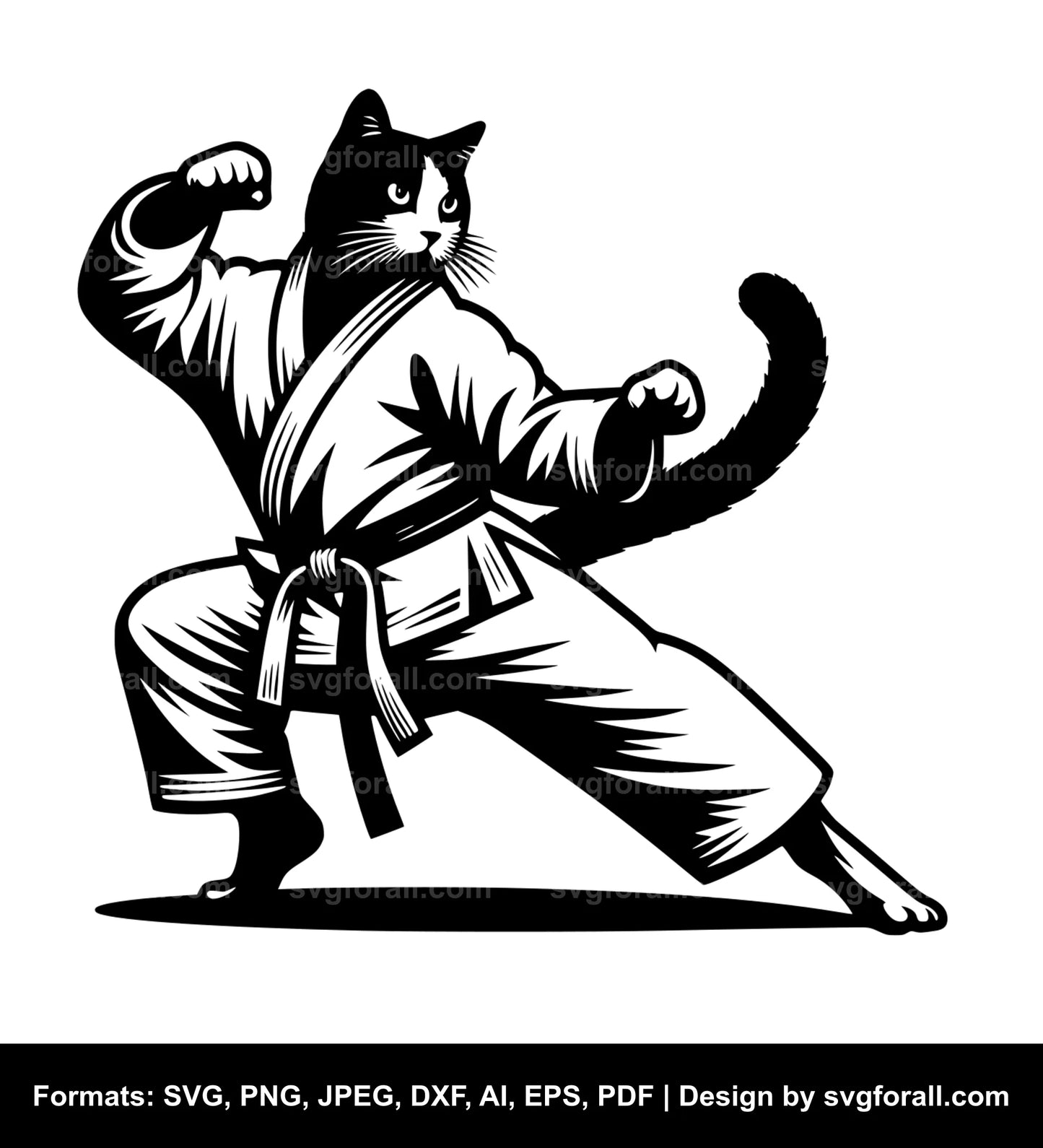 Karate Cat SVG PNG