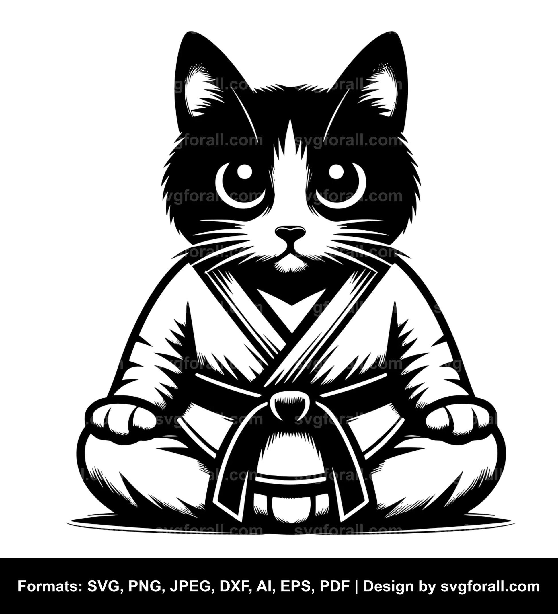 Karate Cat SVG Vector